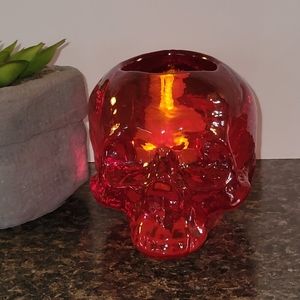 Orrefors Kosta Boda "Still Life" Skull Votive